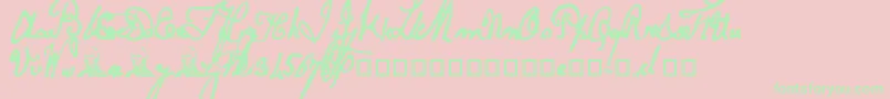 PapineauRegular Font – Green Fonts on Pink Background