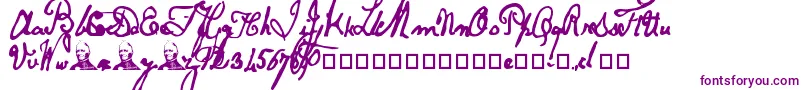 PapineauRegular-Schriftart – Violette Schriften auf weißem Hintergrund