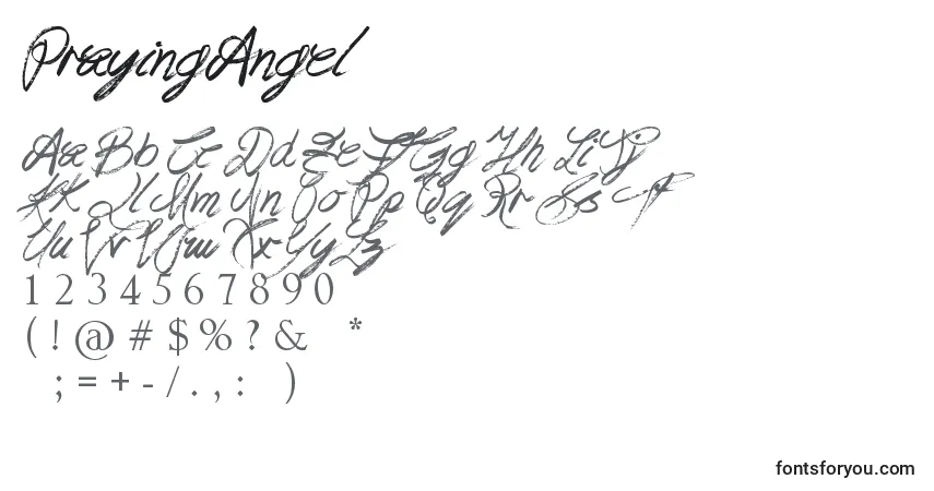 PrayingAngel Font – alphabet, numbers, special characters