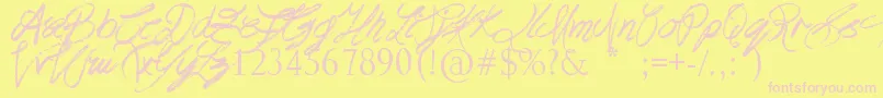 PrayingAngel Font – Pink Fonts on Yellow Background