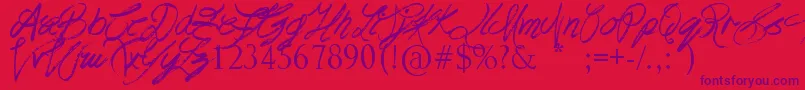 PrayingAngel Font – Purple Fonts on Red Background