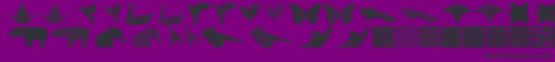 Origamibats-fontti – mustat fontit violetilla taustalla
