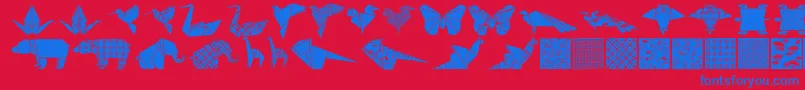 フォントOrigamibats – 赤い背景に青い文字