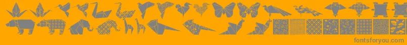 フォントOrigamibats – オレンジの背景に灰色の文字