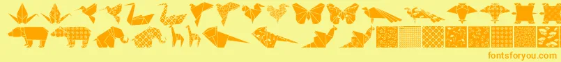 Шрифт Origamibats – оранжевые шрифты на жёлтом фоне