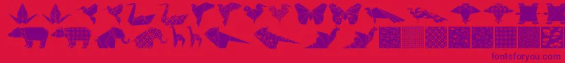 Origamibats Font – Purple Fonts on Red Background