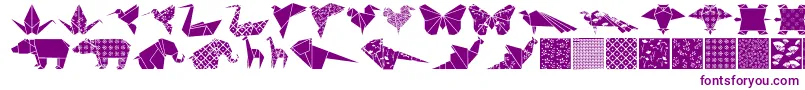 フォントOrigamibats – 紫色のフォント
