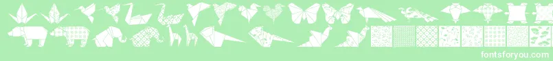 Origamibats Font – White Fonts on Green Background