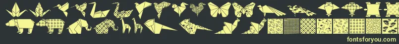 Lisätietoja Origamibats-fontista Origamibats-fontti – keltaiset fontit mustalla taustalla