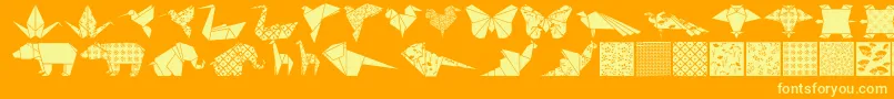 Origamibats Font – Yellow Fonts on Orange Background