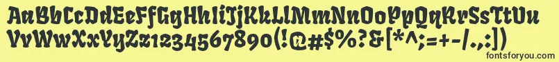 FrukturRegular Font – Black Fonts on Yellow Background