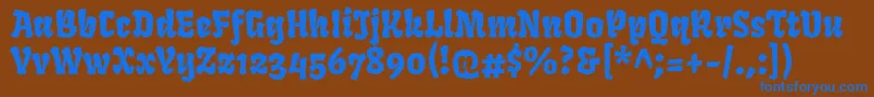 FrukturRegular Font – Blue Fonts on Brown Background