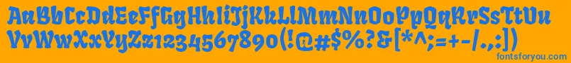 FrukturRegular-Schriftart – Blaue Schriften auf orangefarbenem Hintergrund