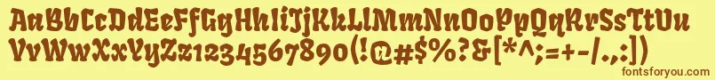 FrukturRegular Font – Brown Fonts on Yellow Background