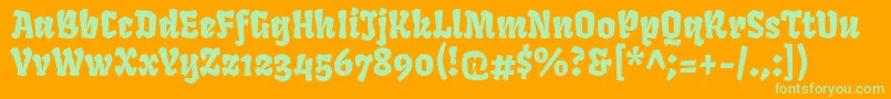 FrukturRegular-Schriftart – Grüne Schriften auf orangefarbenem Hintergrund