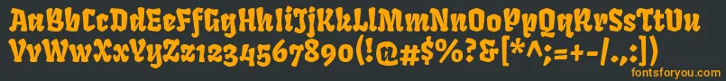 FrukturRegular Font – Orange Fonts on Black Background