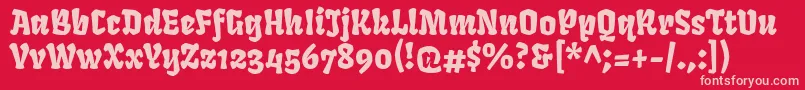 FrukturRegular Font – Pink Fonts on Red Background