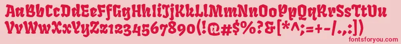 FrukturRegular Font – Red Fonts on Pink Background