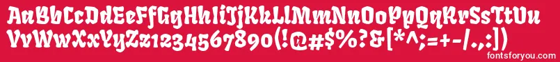 フォントFrukturRegular – 赤い背景に白い文字