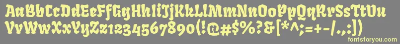 FrukturRegular Font – Yellow Fonts on Gray Background