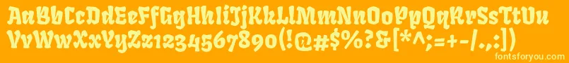 FrukturRegular-Schriftart – Gelbe Schriften auf orangefarbenem Hintergrund