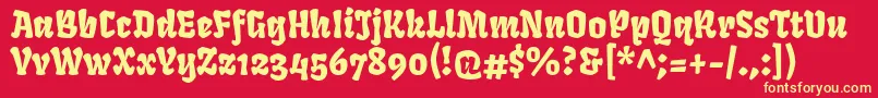 FrukturRegular Font – Yellow Fonts on Red Background