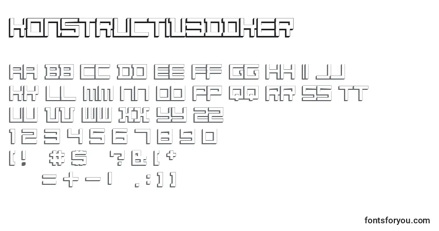 A fonte Konstructiv3DDker – alfabeto, números, caracteres especiais