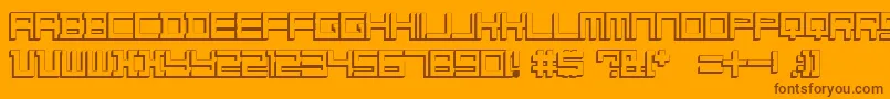 Konstructiv3DDker Font – Brown Fonts on Orange Background