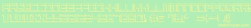 Konstructiv3DDker Font – Yellow Fonts on Green Background