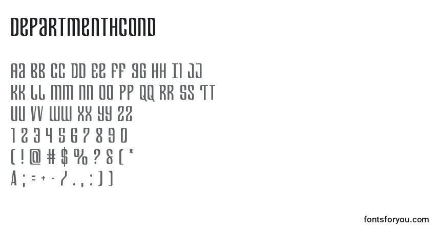 Шрифт Departmenthcond – алфавит, цифры, специальные символы