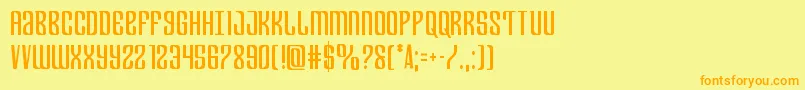 フォントDepartmenthcond – オレンジの文字が黄色の背景にあります。