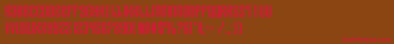 フォントDepartmenthcond – 赤い文字が茶色の背景にあります。