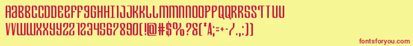 Departmenthcond Font – Red Fonts on Yellow Background