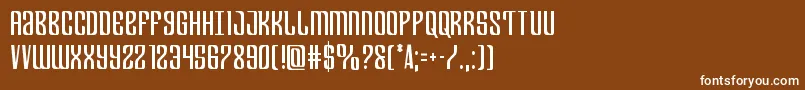 Czcionka Departmenthcond – białe czcionki na brązowym tle
