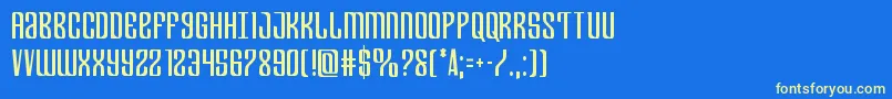 Departmenthcond Font – Yellow Fonts on Blue Background