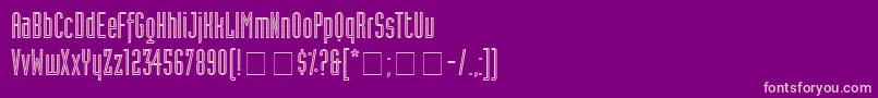Fonte AssemblySsiAlternate – fontes rosa em um fundo violeta