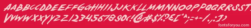 Yellowi Font – Pink Fonts on Red Background