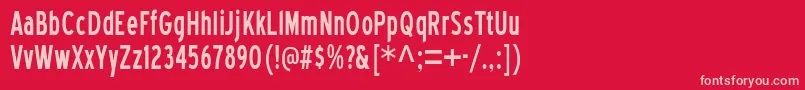 BlueHighwayCd Font – Pink Fonts on Red Background