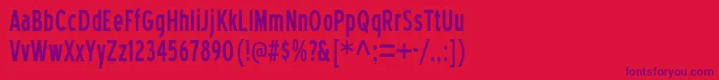 BlueHighwayCd Font – Purple Fonts on Red Background