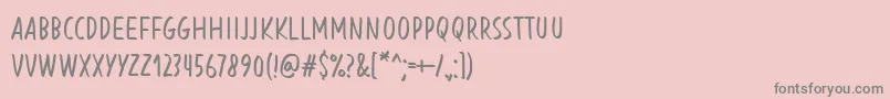 Saiba mais sobre a fonte BlessingInDisguiseRegular Fonte BlessingInDisguiseRegular – fontes cinzas em um fundo rosa