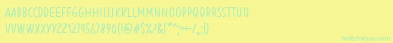 BlessingInDisguiseRegular Font – Green Fonts on Yellow Background