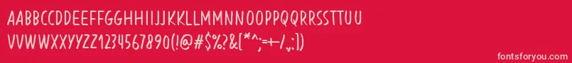 Шрифт BlessingInDisguiseRegular – розовые шрифты на красном фоне