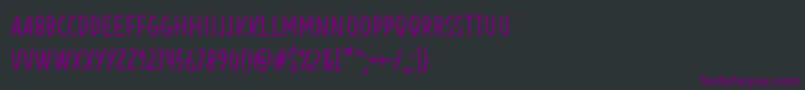Więcej informacji o czcionce BlessingInDisguiseRegular Czcionka BlessingInDisguiseRegular – fioletowe czcionki na czarnym tle