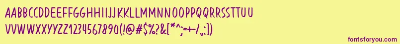 Police BlessingInDisguiseRegular – polices violettes sur fond jaune