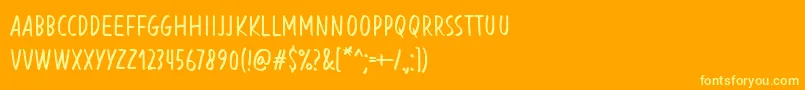 Czcionka BlessingInDisguiseRegular – żółte czcionki na pomarańczowym tle