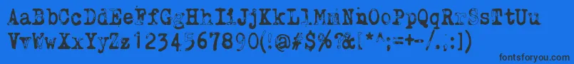 WhyDoWeBlinkSoFrequentlyJungle Font – Black Fonts on Blue Background