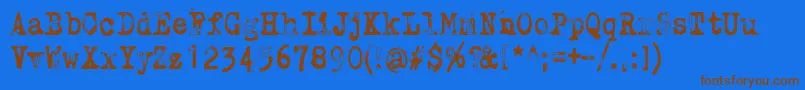 WhyDoWeBlinkSoFrequentlyJungle Font – Brown Fonts on Blue Background