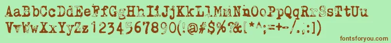 WhyDoWeBlinkSoFrequentlyJungle Font – Brown Fonts on Green Background