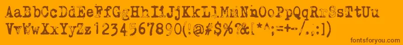 WhyDoWeBlinkSoFrequentlyJungle Font – Brown Fonts on Orange Background