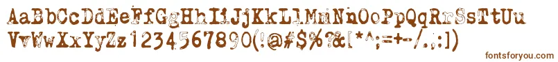 WhyDoWeBlinkSoFrequentlyJungle-Schriftart – Braune Schriften auf weißem Hintergrund
